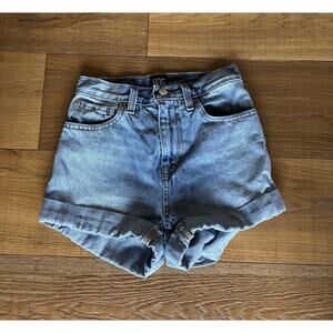 BDG Women's Denim Shorts Cuffed Light Wash Size 24 Mom High Rise